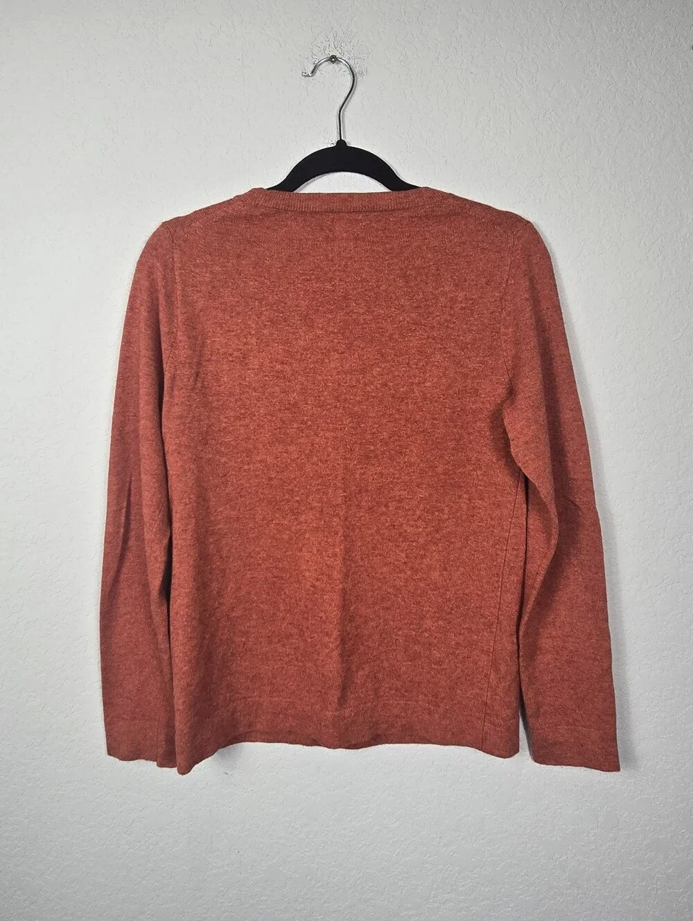J.Crew Teddie Merino Wool Blend Sweater Rust Orange Heather Crewneck Size Small